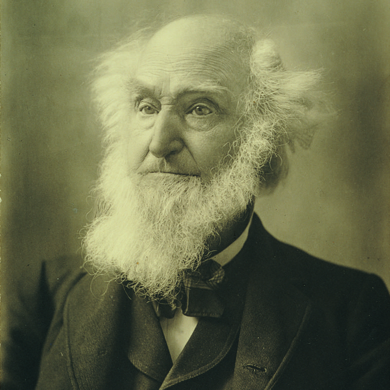 John H. Gilbert photographed as an elderly man with a white beard
